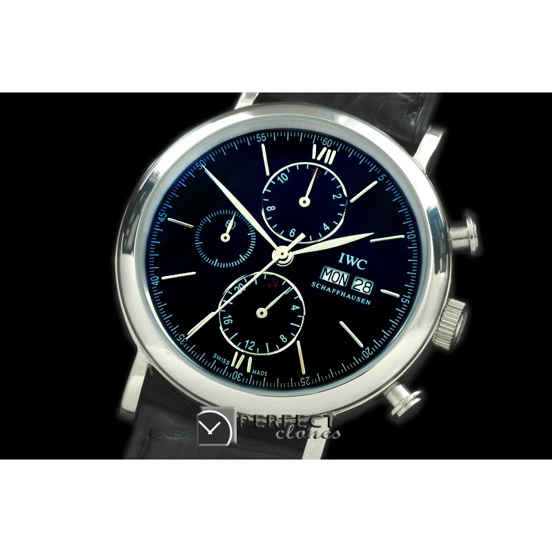 IWPT10027 Portofino Chrono SS/LE Black Asian 21J Faux Chrono