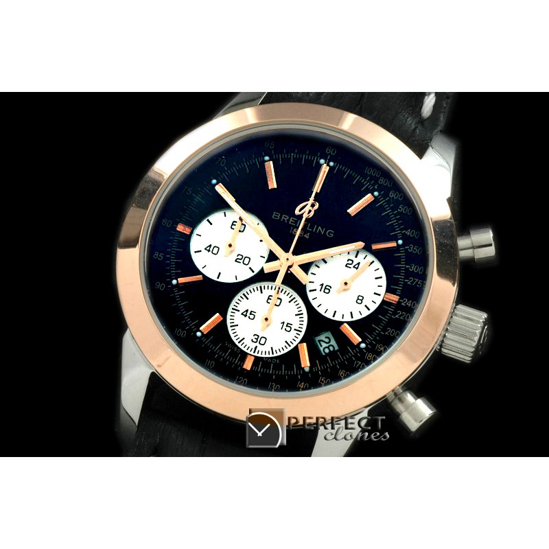 BLTL10012L Ladies TransOcean Chrono SS/YG/LE Black Jap OS2Qtz