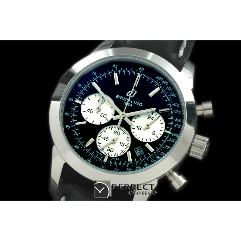 BLTL10002L Ladies TransOcean Chrono SS/LE Black Jap OS2Qtz