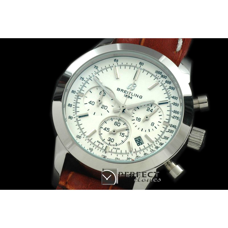 BLTL10001L Ladies TransOcean Chrono SS/LE White Jap OS2Qtz