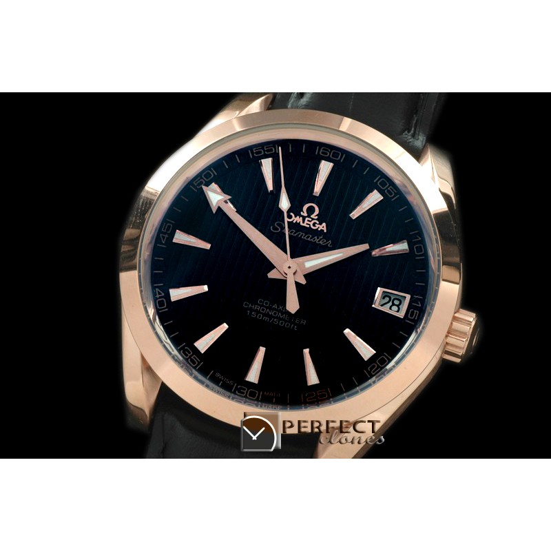 OMAT10007 Aqua Terra Seamaster RG/LE Black Asian 2813