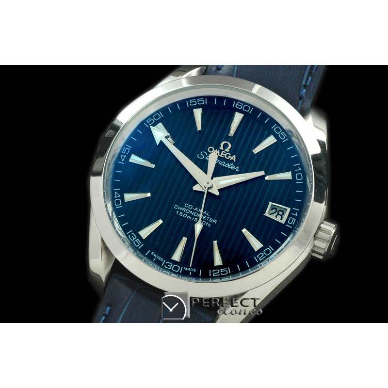 OMAT10003 Aqua Terra Seamaster SS/LE Blue Asian 2813