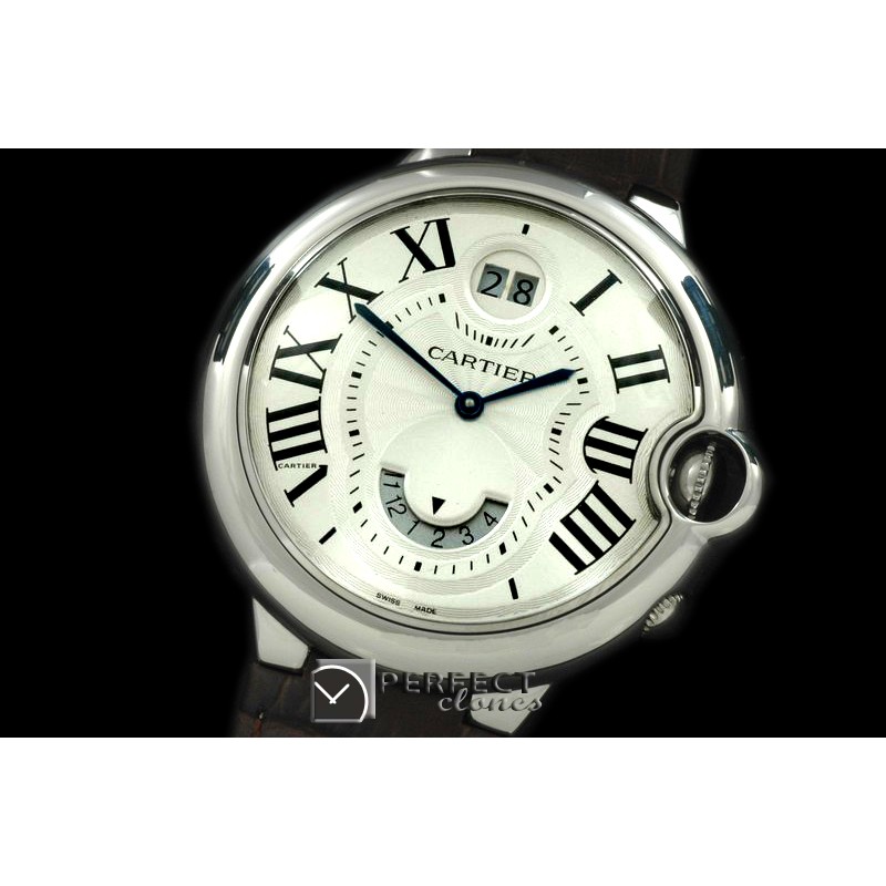 CARBA01021L Ballon De Cartier Men BigDate/Duo Time SS/SS White S