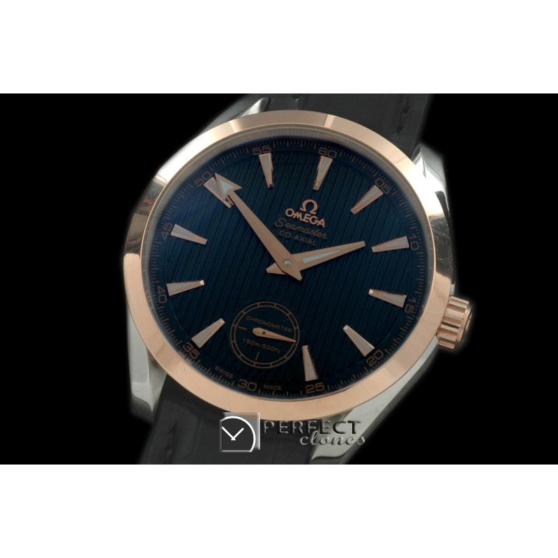 OMAT10042 Aqua Terra Seamaster H/W SS/RG/LE Black Asian 6498
