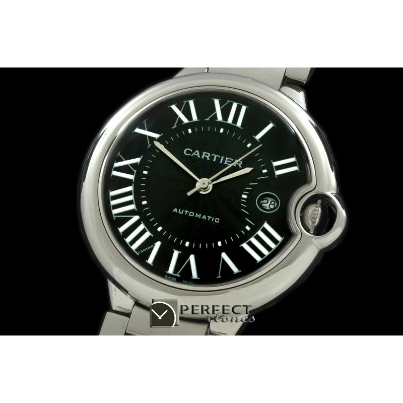 CARBA00094 Ballon De Cartier Men SS/SS Black Asian Eta 2824-