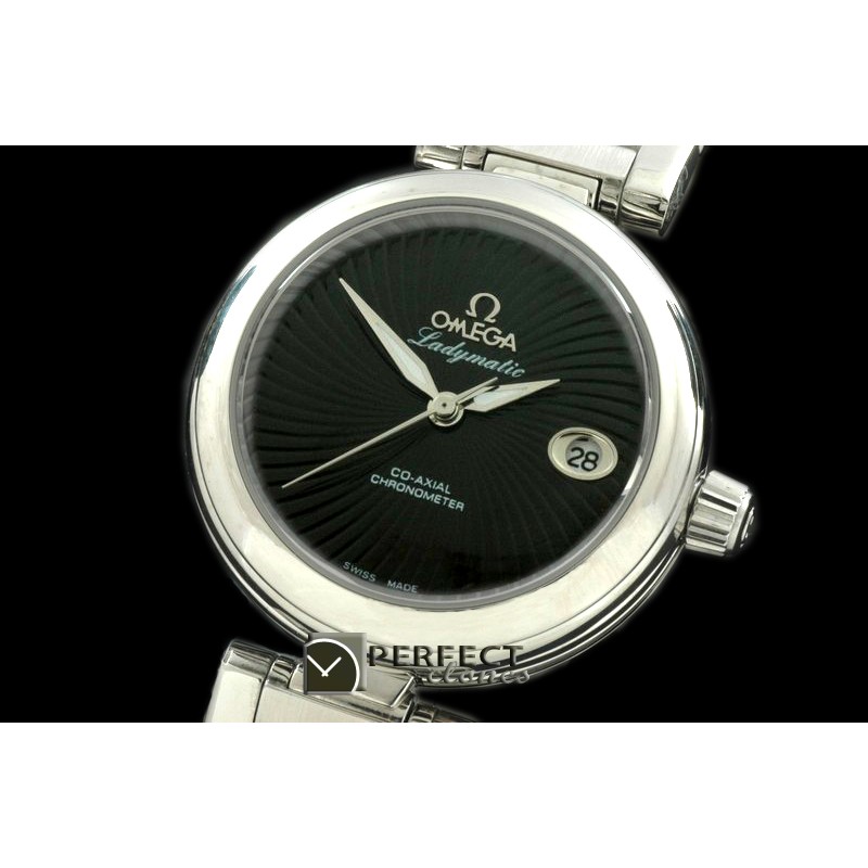 OMDEL00104 Deville Ladymatic SS/SS Blk Swiss Quartz
