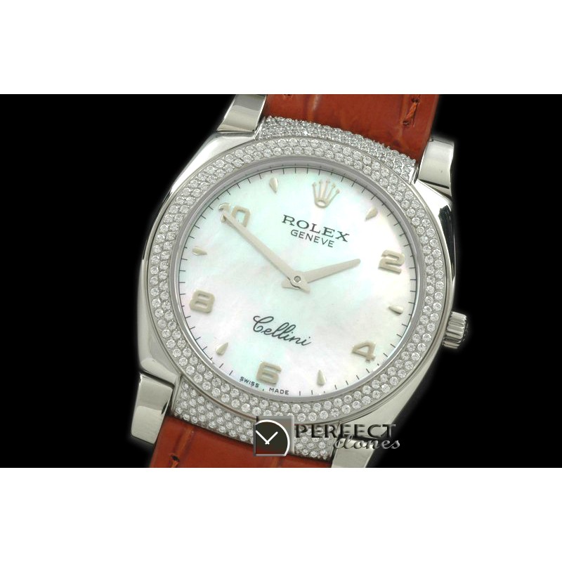 RLCL00123DX Ladies Cellini SS/LE/Diam MOP White Num Swiss Quartz