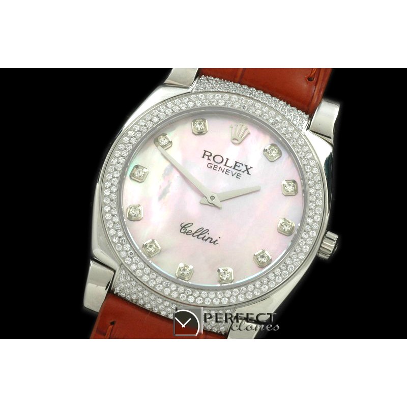 RLCL00114DX Ladies Cellini SS/LE/Diam MOP Pink Diam Swiss Quartz