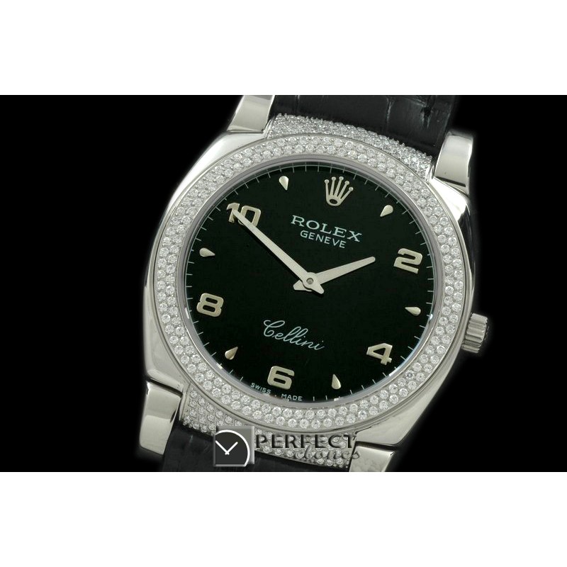 RLCL00127DX Ladies Cellini SS/LE/Diam Black Num Swiss Quartz