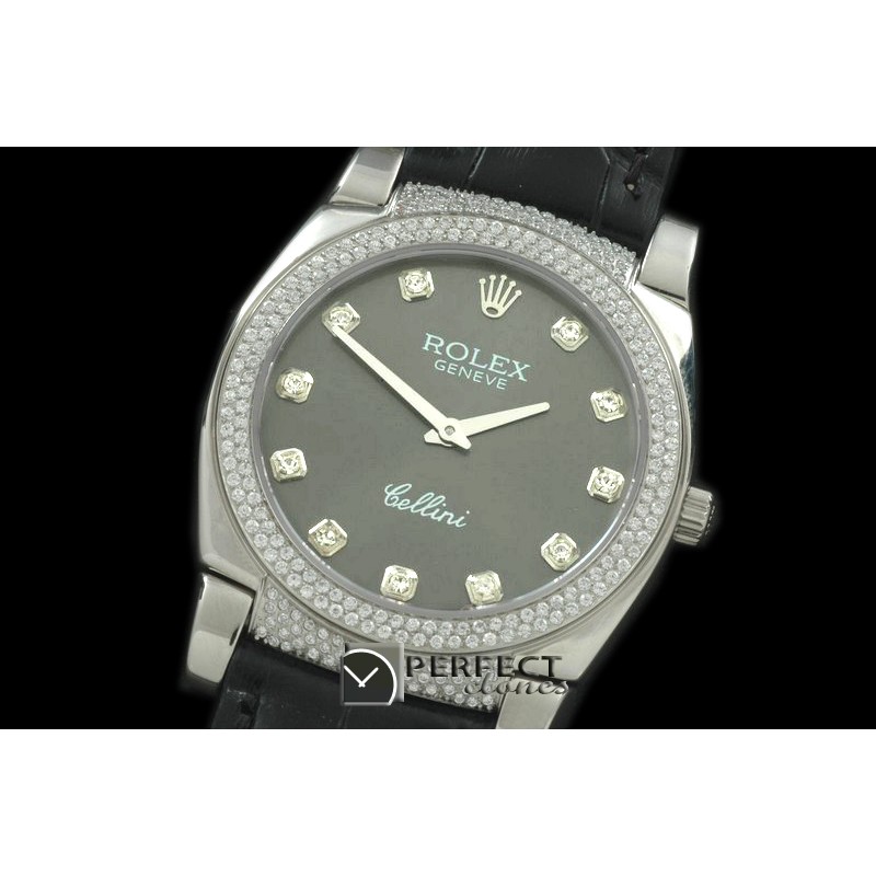 RLCL00118DX Ladies Cellini SS/LE/Diam Grey Diam Swiss Quartz