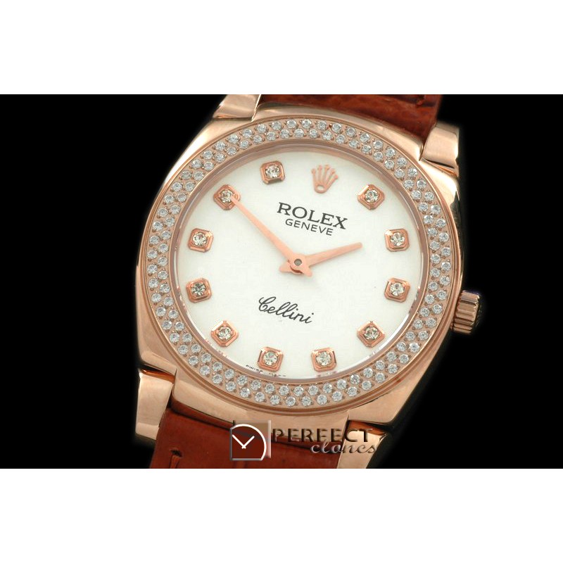 RLCL00311D Ladies Cellini RG/LE/Diam MOP White Diam Swiss Quartz