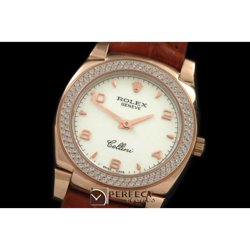 RLCL00321D Ladies Cellini RG/LE/Diam White Num Swiss Quartz