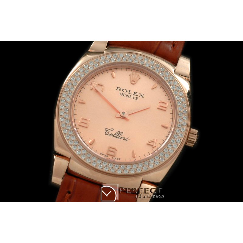 RLCL00325D Ladies Cellini RG/LE/Diam MOP Rose Num Swiss Quartz