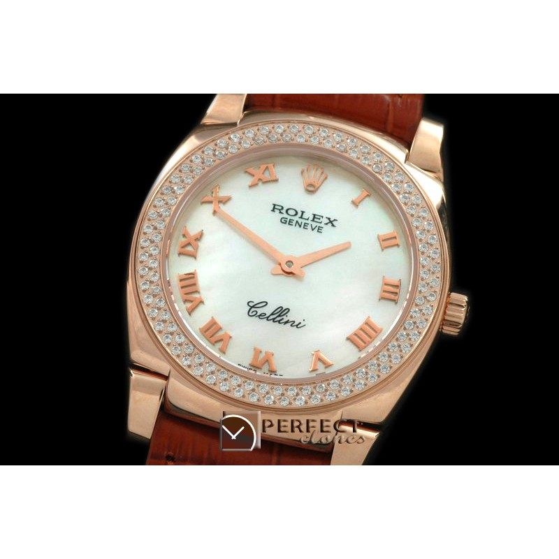 RLCL00303D Ladies Cellini RG/LE/Diam MOP White Swiss Quartz