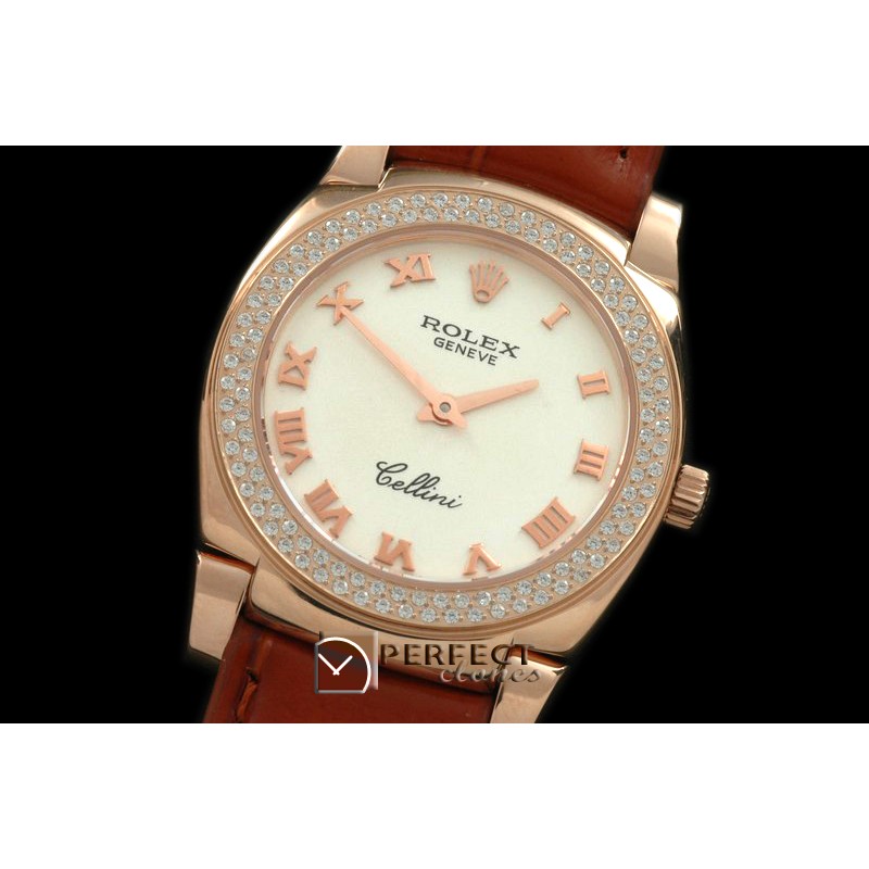 RLCL00302D Ladies Cellini RG/LE/Diam Silver Swiss Quartz