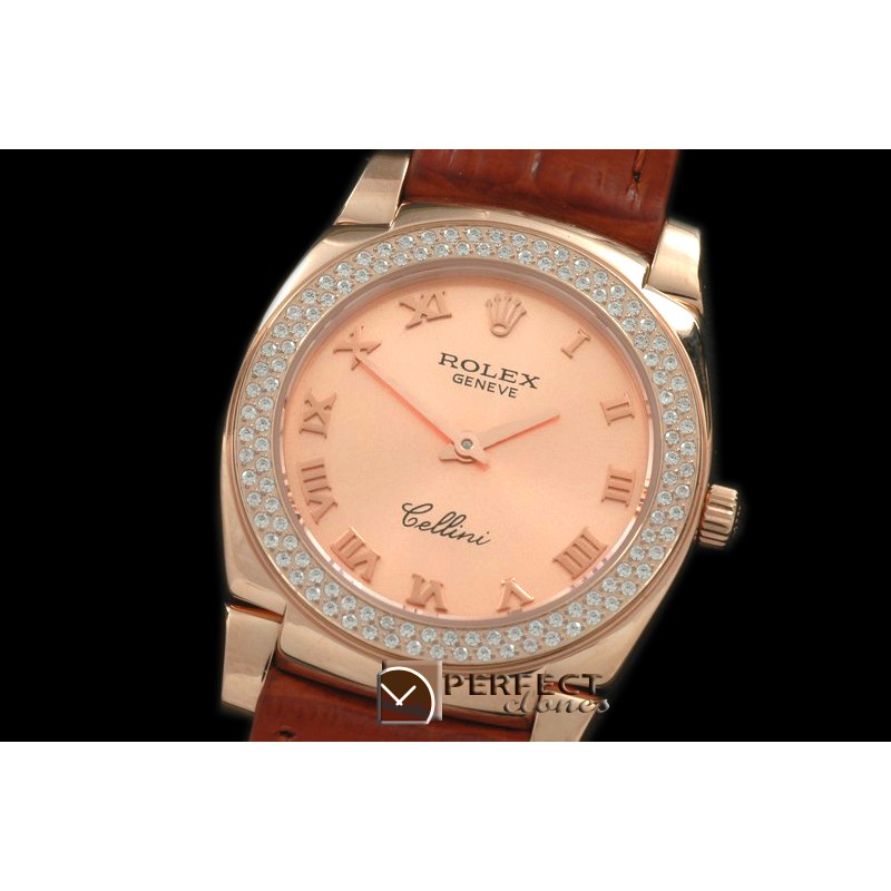 RLCL00305D Ladies Cellini RG/LE/Diam Rose Swiss Quartz