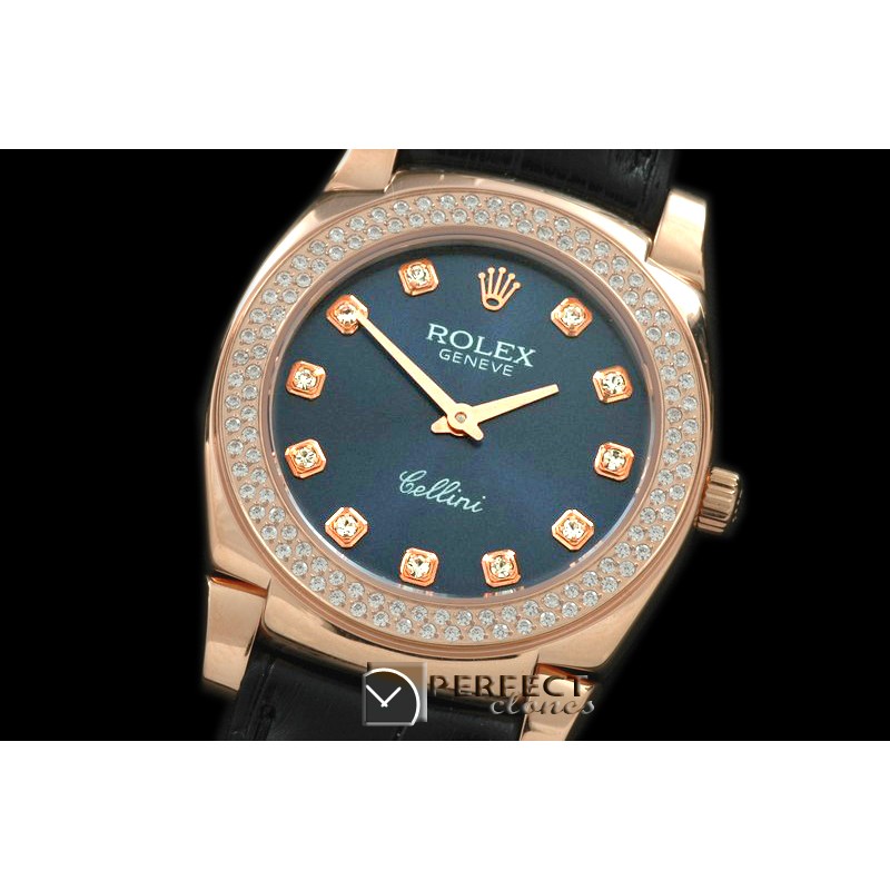 RLCL00319D Ladies Cellini RG/LE/Diam Blue Diam Swiss Quartz