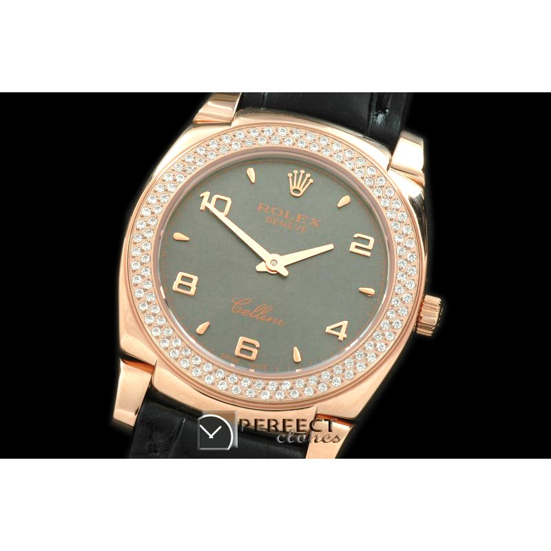 RLCL00328D Ladies Cellini RG/LE/Diam Grey Num Swiss Quartz