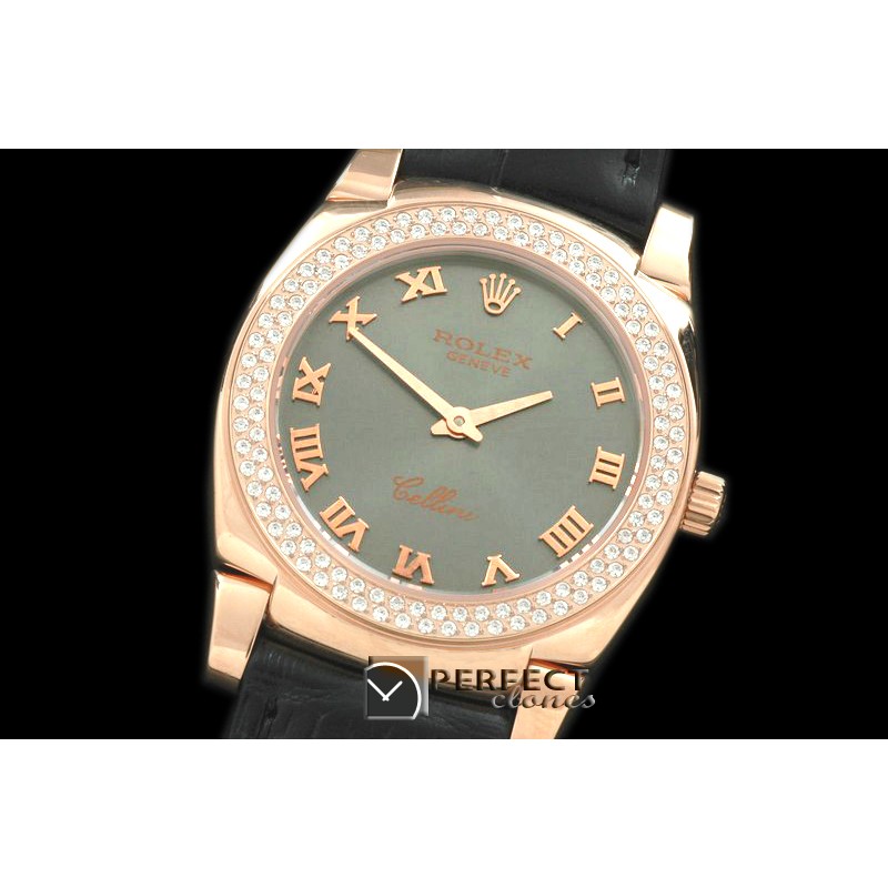 RLCL00308D Ladies Cellini RG/LE/Diam Grey Swiss Quartz