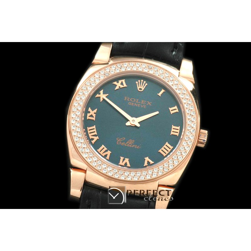 RLCL00309D Ladies Cellini RG/LE/Diam Blue Swiss Quartz
