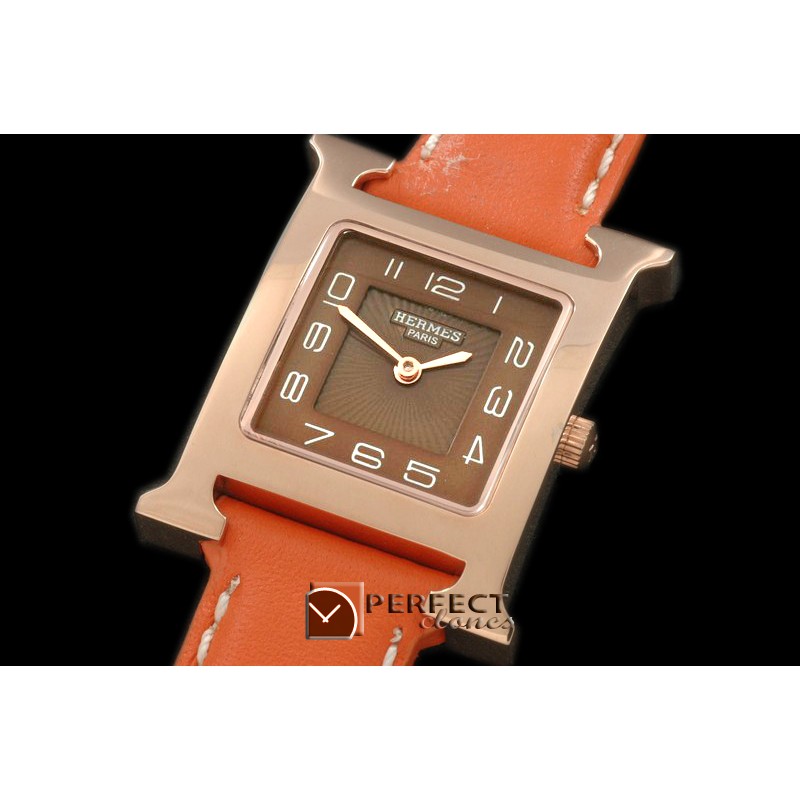 HE00113 H Hour RG/LE Brown Swiss Quartz