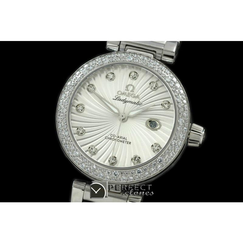 OMDEL00101D Deville Ladymatic SS/SS/Diam Wht Swiss Quartz