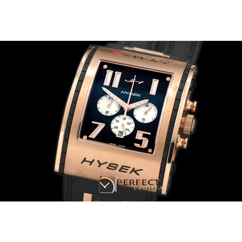 HY01007 X Ray Chronograph RG/RU Black Jap Quartz