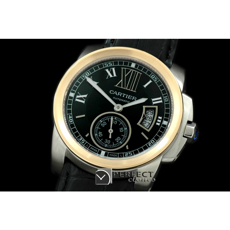 CARCC00112L Calibre de Cartier SS/YG/LE Black A2