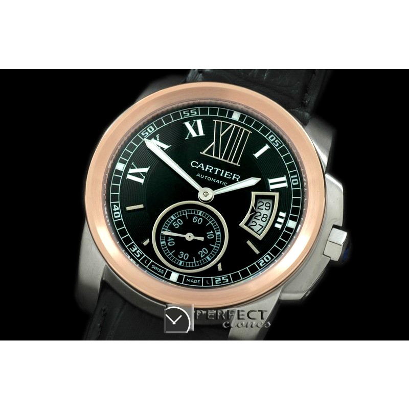CARCC00122L Calibre de Cartier SS/RG/LE Black A2