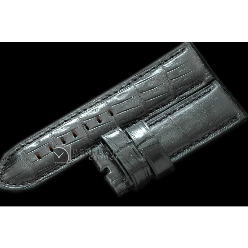PNA01036 26/26 Black American Croc Straight Cut Leather Strap