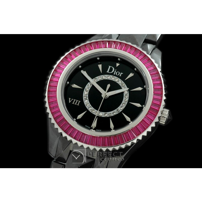 CD00123 Dior VIII Full Size Cer/Cer/Mag Ruby Black Jap Quartz