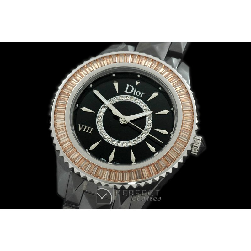 CD00124 Dior VIII Full Size Cer/Cer/Amb Ruby Black Jap Quartz