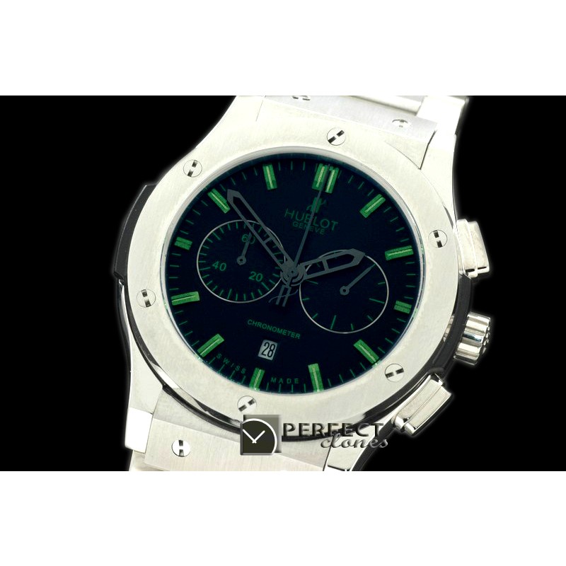 HBFSC10004A Classic Fusion Chrono SS/SS Black/Green Jap Quartz