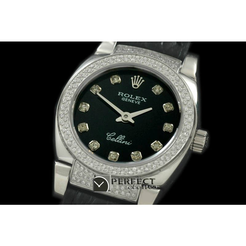 RLCM00117DL Ladies Mini Cellini SS/LE Black Diam Swiss Quartz