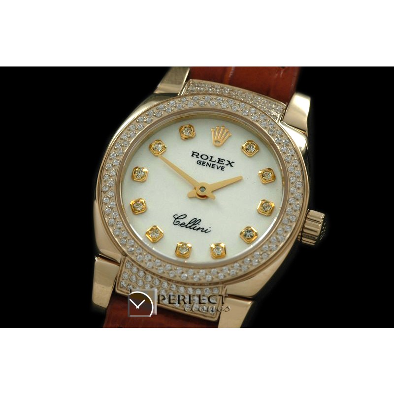 RLCM00211DL Ladies Mini Cellini YG/LE White Diam Swiss Quartz