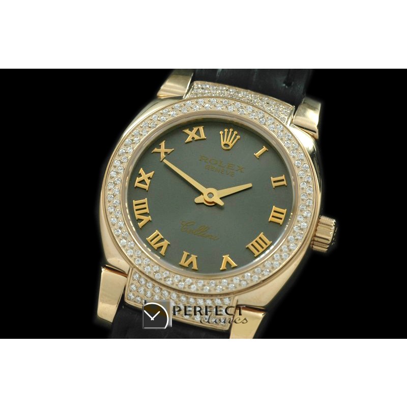 RLCM00208DL Ladies Mini Cellini YG/LE Grey Roman Swiss Qtz