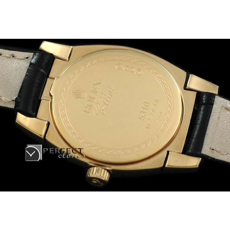 RLCM00227DL Ladies Mini Cellini YG/LE Black Num Swiss Quartz
