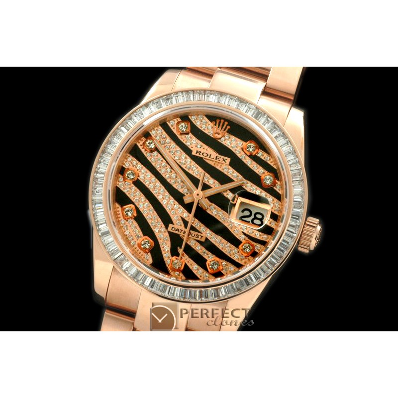 RDJMR00103A Royal Black RG/Sq Cut Diam Swiss Eta 2836-2