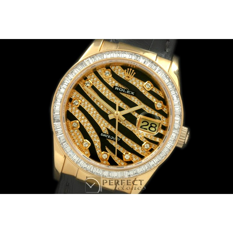 RDJMF00103L Royal Black YG/Sq Cut Diam/LE Swiss Eta 2836-2