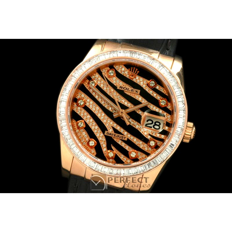 RDJMR00103L Royal Black RG/Sq Cut Diam/LE Swiss Eta 2836-2