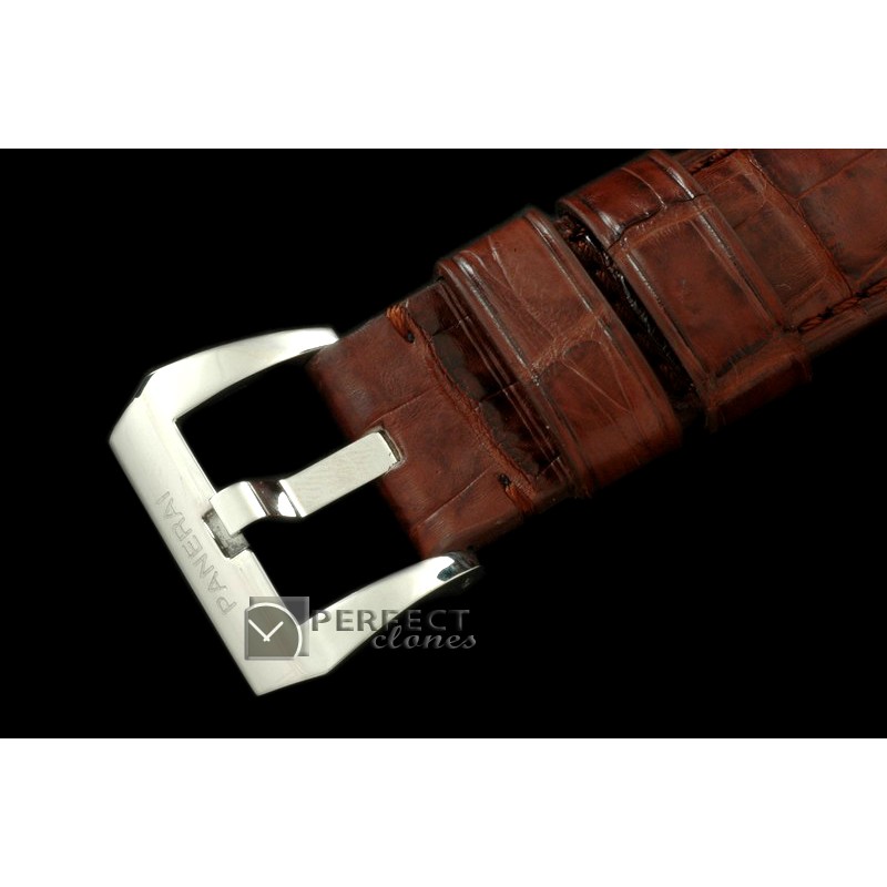 PNA00011 24/22 Handsewn American Croc Leather Strap - Walnut