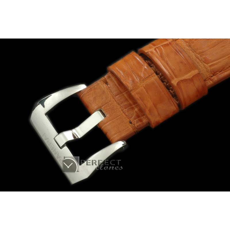 PNA00013 24/22 Handsewn American Croc Leather Strap - Honey