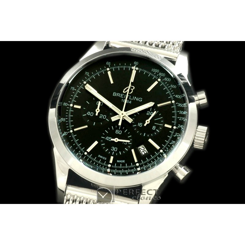 BLT10007M TransOcean Chrono SS/SS Black Jap OS2Qtz
