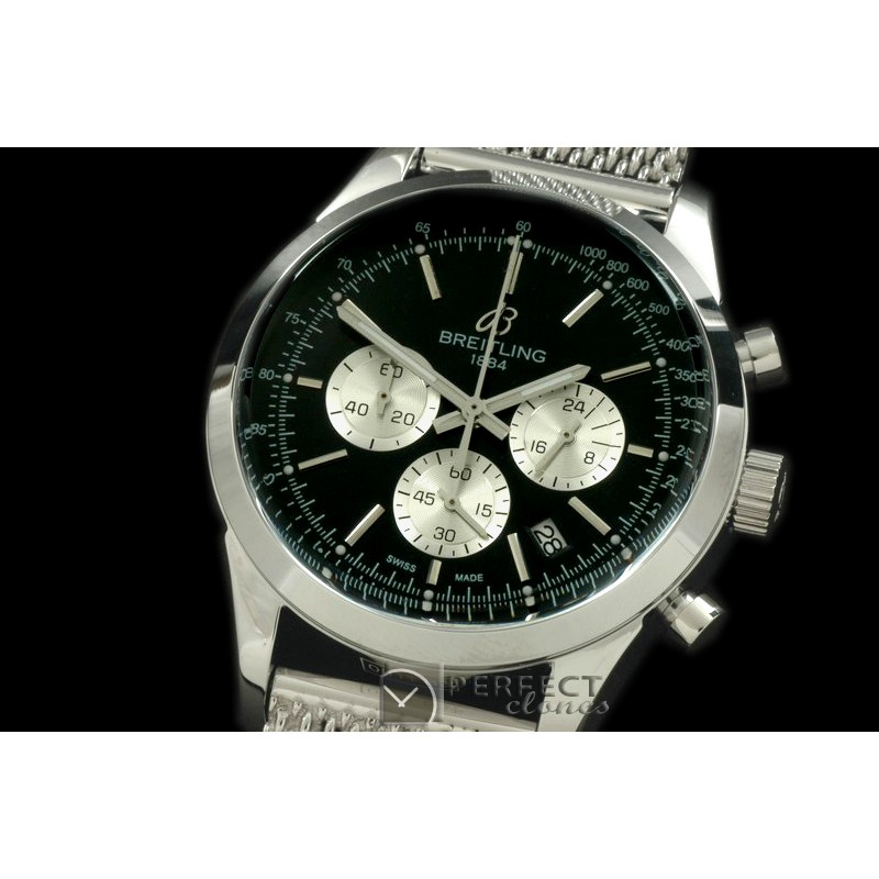 BLT10002M TransOcean Chrono SS/SS Black Jap OS2Qtz