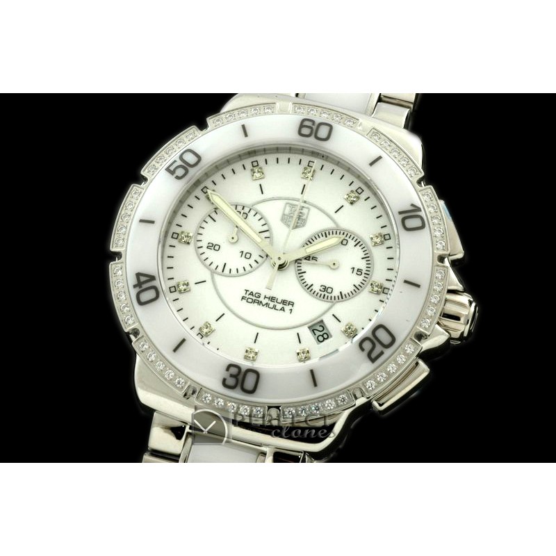 TGF1-00101D F1 Ladies SS/Cer/Diam Whi