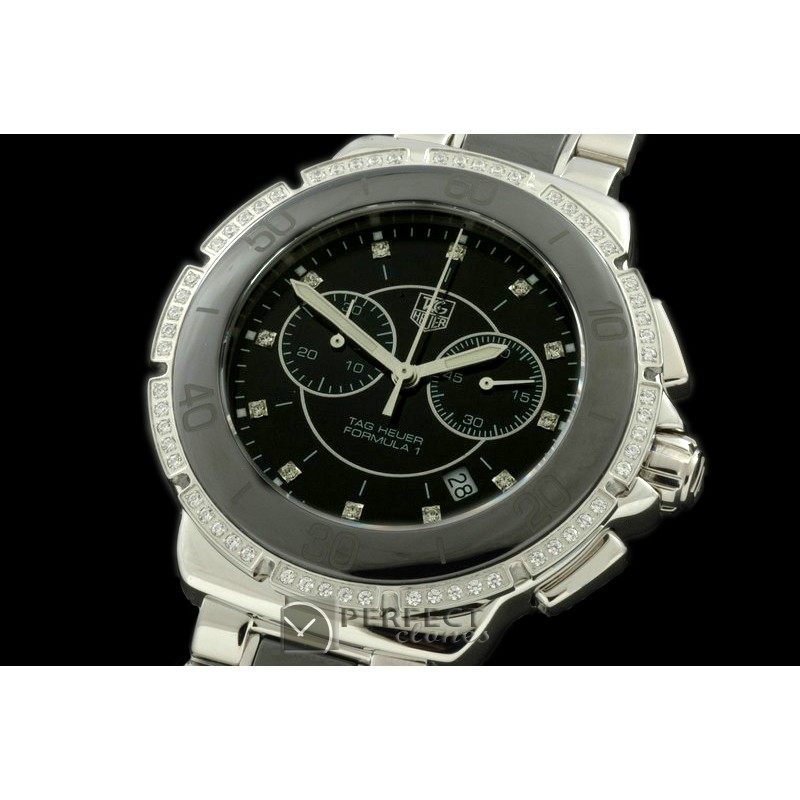 TGF1-00102D F1 Ladies SS/Cer/Diam Bla
