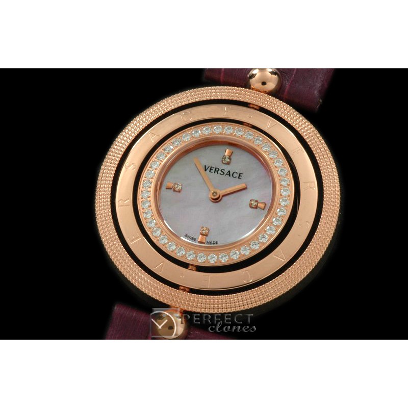 VE00108 Eon Reversible RG/Diam/LE M-White Swiss Quartz c/w Boxse
