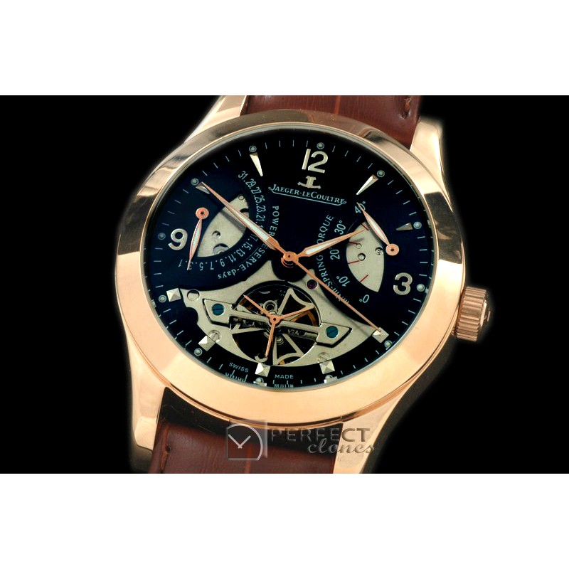 JL00207 Retrogating Date/Reserve Tourbillon RG/LE Blk Asian 2813