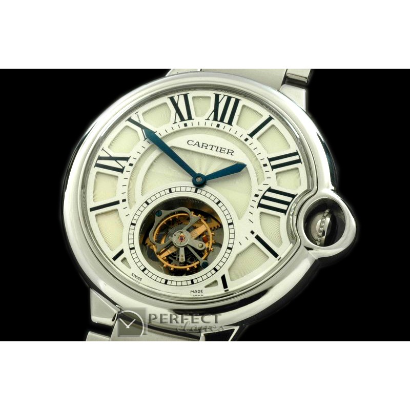 CARBA00002 Ballon de Cartier XL Tourbillon SS/SS Wht F-Tourbi