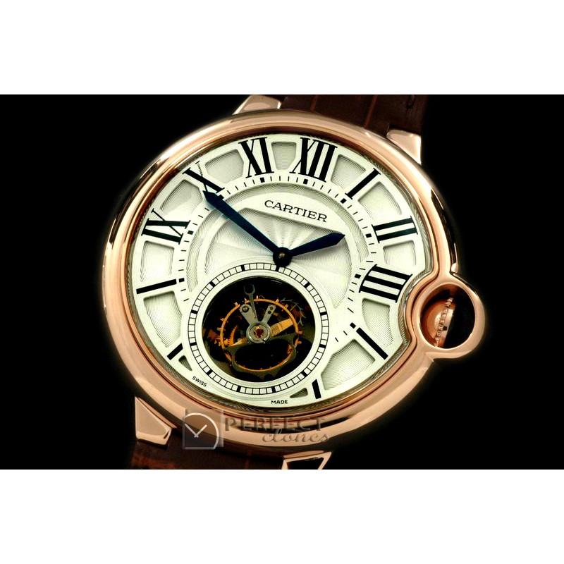 CARBA00006 Ballon de Cartier XL Tourbillon RG/LE Wht F-Tourbi